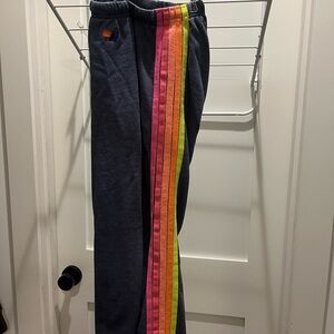 Aviator Nation Bottoms - Navy with Pink and Yellow Stripes